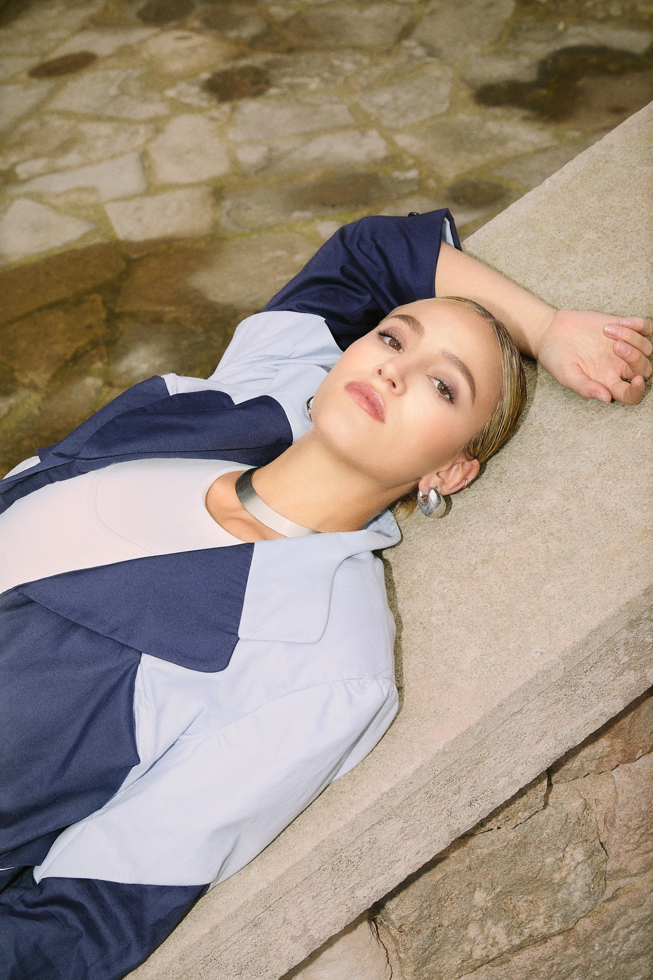 #009 - Oversized Bicolor Lapel Blazer