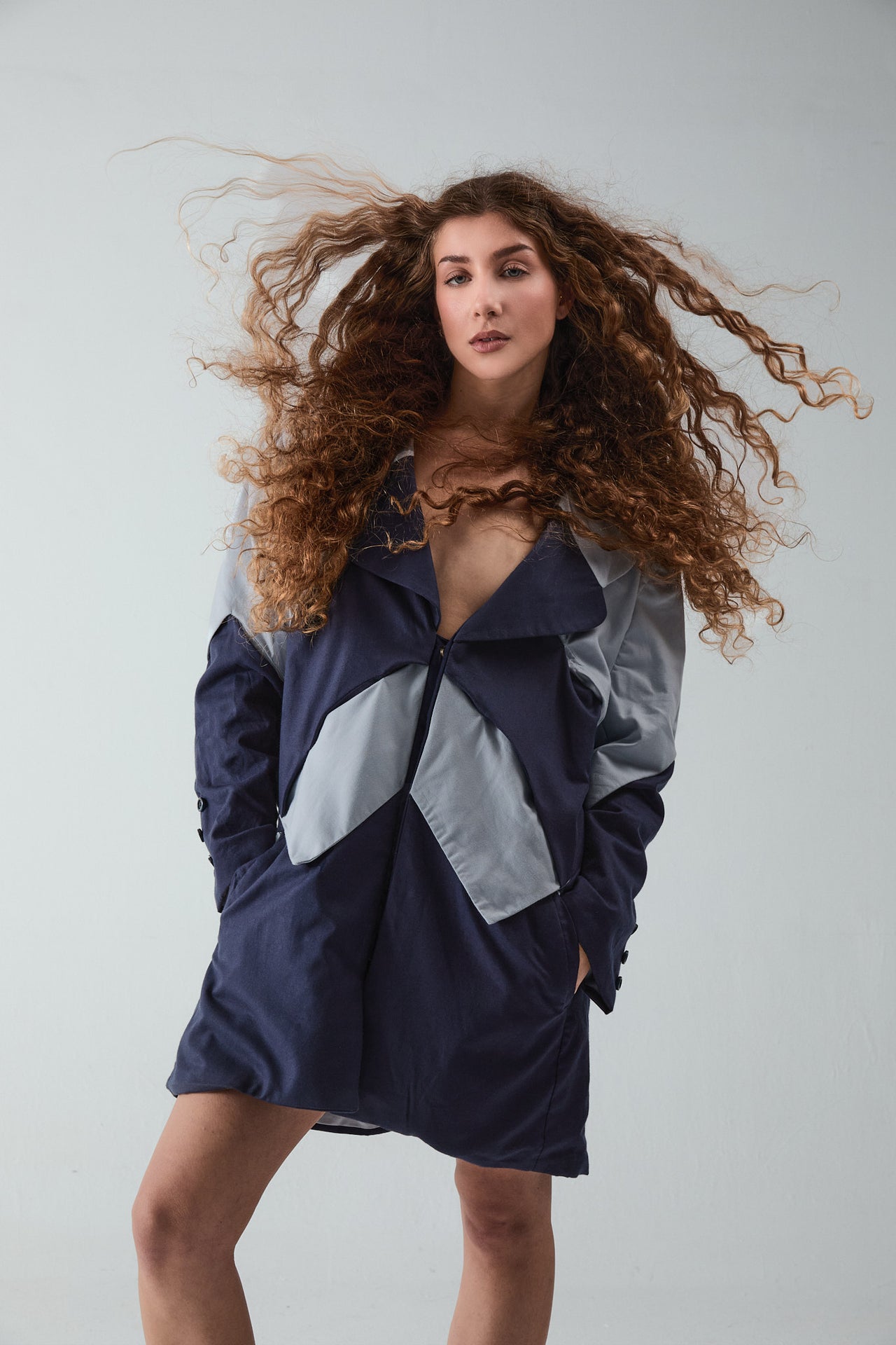 #009 - Oversized Bicolor Lapel Blazer